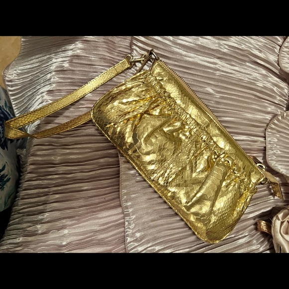Bright gold clutch
